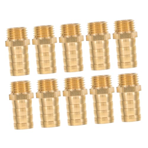 ARTSEWPLY 10 Stück Teiliges Luftschlauchverbinder mit Npt Außengewinde aus Messing Gerader Schlauchanschluss für Schläuche Robuste Kupferrohrverbindung Einfache Installation Langlebig und von ARTSEWPLY