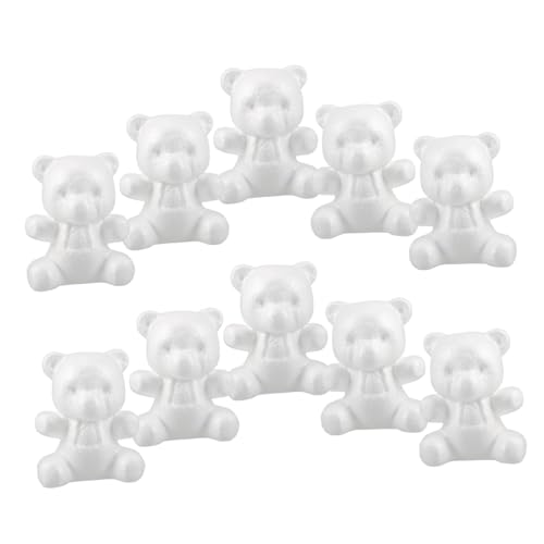 ARTSEWPLY 10 Stück Teiliges Polystyrol Bären-DIY- Weiße Schaumbären-Figuren Leicht und Robust für Basteln Familienaktivitäten Handwerkliche und Partydekoration von ARTSEWPLY