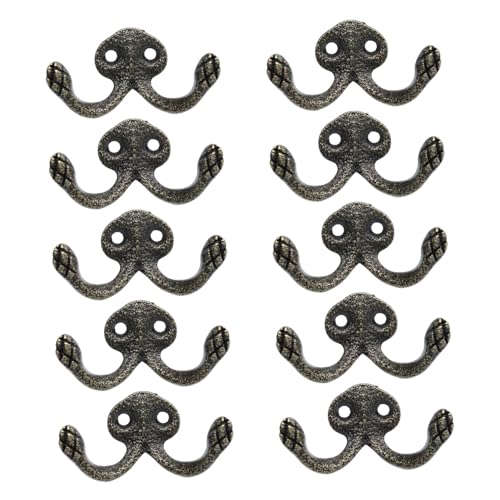 ARTSEWPLY 10 Stück Teiliges Vintage Wandhaken Doppelter Retro Kleiderhaken Praktischer Haushalts hängeorganizer für Badezimmer Schlafzimmer und Flur Robust und Platzsparend von ARTSEWPLY