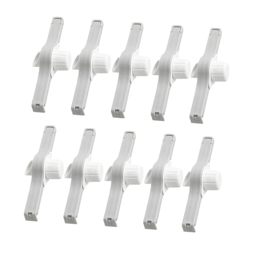 ARTSEWPLY 10 Stück Teiliges Weiße Lebensmittelclips mit Ausgießer Wiederverschließbare Beutelverschlussklammern aus PP Feuchtigkeitsresistente Snackbeutelclips zur Frischhaltung und von ARTSEWPLY