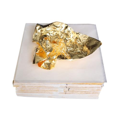 ARTSEWPLY 100 Stück Teiliges Imitations Goldfolienpapier Leichtes Bastelpapier für Heimdekoration Möbelrestaurierung Malerei Keramik Holz Scrapbooking von ARTSEWPLY