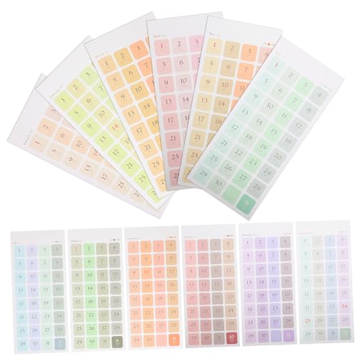 ARTSEWPLY 12 Blatt Monatsindex Aufkleber Selbstklebende Kalendersticker für Notizbücher Praktische Etiketten Bunten Farben für Tagesplaner und Routinen Leicht und Tragbar von ARTSEWPLY