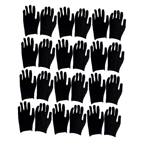 ARTSEWPLY 12 Paare Dünne Baumwollhandschuhe Schwarz Atmungsaktive Komfortable Arbeitshandschuhe Handschonend und Strapazierfähig für Gartenarbeit Heimwerker und Leichte Schutzaufgaben von ARTSEWPLY