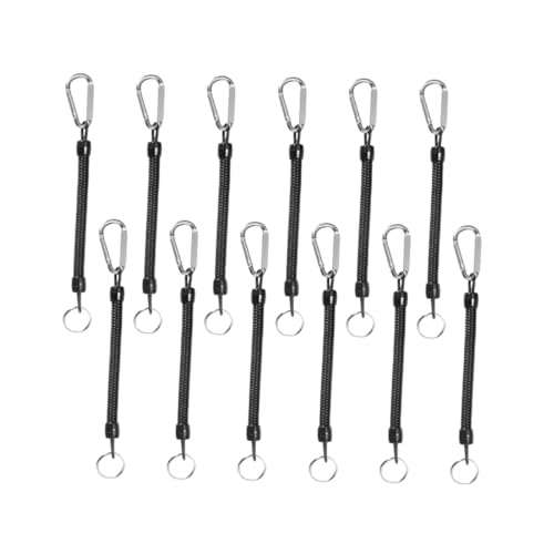 ARTSEWPLY 12 Stück Teiliges aus Robusten Elastischen Wasserdichten und Rostfreien Schlüsselringen mit Einziehbarem Federseil Praktisches Sicherheitszubehör für Outdoor Camping Angeln und von ARTSEWPLY
