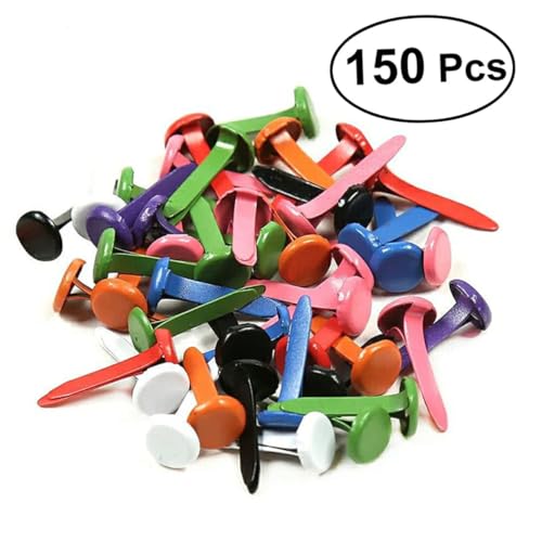 ARTSEWPLY 150 STK. Kleine runde zweibeinige Nägel Mehrfarbig Herstellung Mini Scrapbooking runden Büroklammern basteln Runde Büroklammern Scrapbook-Brads Papierhandwerk Brads -Stifte von ARTSEWPLY