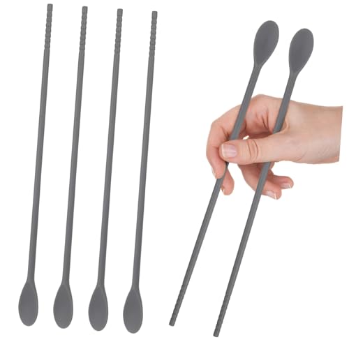 ARTSEWPLY 2 Paare Silikon Doppelkopf Rührlöffel und Essstäbchen Küchenhelfer Bpa Frei Hitzebeständig Vielseitig Verwendbar für Getränke Dessert Buffet Wiederverwendbar ARTSEWPLY 2 Paare Silikon Doppelkopf Rührlöffel und Essstäbchen Küchenhelfer Bpa Frei Hitzebeständig Vielseitig Verwendbar für Getränke Dessert Buffet Wiederverwendbar von ARTSEWPLY