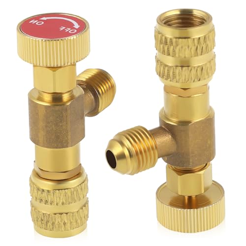 ARTSEWPLY 2 Stk. Teiliges Sicherheitsventil für Kältemittel Nachfüllung Messingfüllventil Robustes Klimaanlagen Zubehör zur Präzisen Kältemittelsteuerung Einfache Montage für Hvac Systeme von ARTSEWPLY