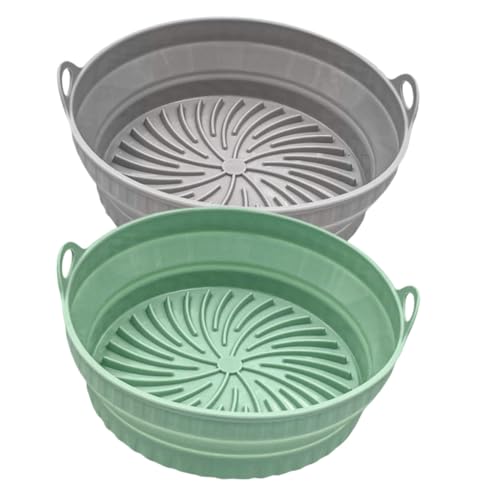 ARTSEWPLY 2 Stück Faltbare Hitzebeständige Silikon Backform für Heißluftfritteuse Runde Antihaftbeschichtete Air Fryer Matte Teiliges Wiederverwendbar Einfacher Reinigung Platzsparend ARTSEWPLY 2 Stück Faltbare Hitzebeständige Silikon Backform für Heißluftfritteuse Runde Antihaftbeschichtete Air Fryer Matte Teiliges Wiederverwendbar Einfacher Reinigung Platzsparend von ARTSEWPLY