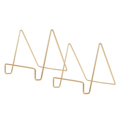 ARTSEWPLY 2 Stück Goldener Metall Display Ständer Stabiler Tellerhalter und Staffelei für Platte Foto Buch und Dekoration Eleganter Tischaufsteller für Vielseitige Präsentation von ARTSEWPLY