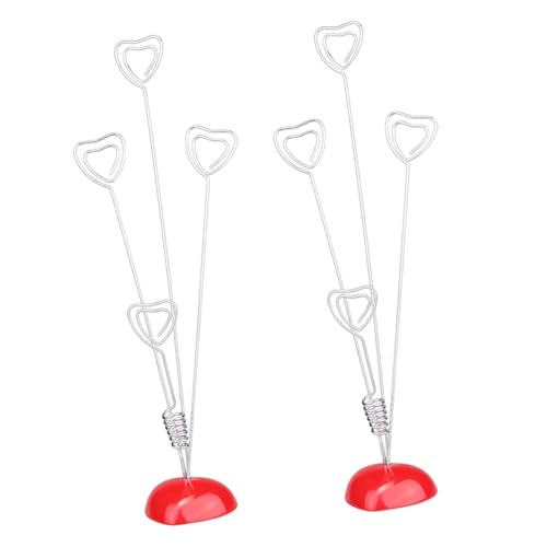 ARTSEWPLY 2 Stück Herzförmige Foto und Memo Cliphalter mit Resin Basis Stabile Drahtclips für Notizen Kartenhalter Schreibtisch Deko für Büro und Zuhause von ARTSEWPLY