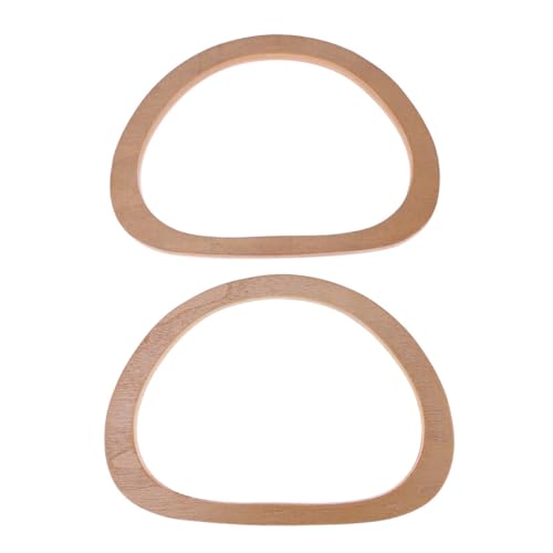 ARTSEWPLY 2 Stück Holzgriff D Form Teiliges Ovaler Taschengriffe Leichter Ersatz Tragegriff für DIY Handtaschen Stabile Holzgriffe mit Lackierung für Handgefertigte Taschen und von ARTSEWPLY