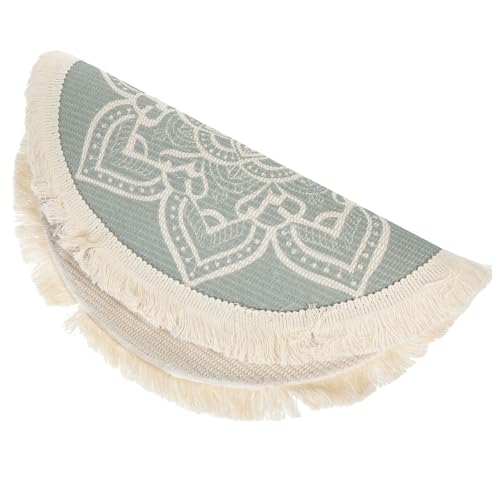ARTSEWPLY 2 Stück Insulated Baumwolle Leinen Tischsets Teilig mit Fransen Runde Boho Platzsets für Tischdeko Hitzebeständige Untersetzer Abwaschbar Rustikal für Esszimmer Restaurant von ARTSEWPLY