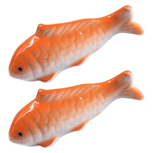 ARTSEWPLY 2 Stück Keramik Schwimmfische Aquarium Dekoration Langlebige Farbechte Fischfiguren für Teich Aquarium Tisch Sichere Porzellan Deko für Dekoratives Unterwasser landschaftsbild von ARTSEWPLY