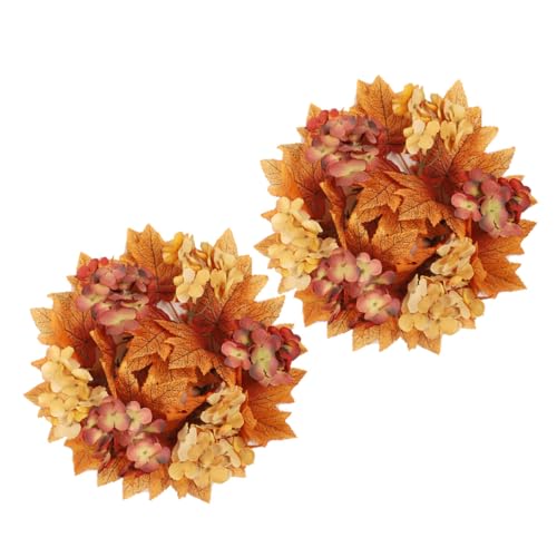 ARTSEWPLY 2 Stück Künstliche Herbst-kerzenringe mit Ahornblatt und Beeren Handgefertigter Erntekranz für Thanksgiving Tischdekoration und Haustür Langlebige Pflegeleichte Herbstdeko ARTSEWPLY 2 Stück Künstliche Herbst-kerzenringe mit Ahornblatt und Beeren Handgefertigter Erntekranz für Thanksgiving Tischdekoration und Haustür Langlebige Pflegeleichte Herbstdeko von ARTSEWPLY