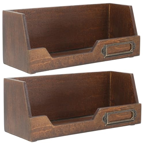 ARTSEWPLY 2 Stück Rustikale Holzkisten Desktop Organizer aus Natürlichem Holz Platzsparende Aufbewahrungsbox mit Klarer Struktur Multifunktional für Schmuck und Bastelarbeiten Vintage Stil von ARTSEWPLY