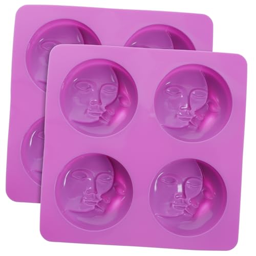 ARTSEWPLY 2 Stück Silikonform DIY Seifenform Fach Rund mit Doppeltem Gesicht für Handseife Kerzen Schokolade Fondant Backen Kuchen Dekoration Langlebig Bpa Frei von ARTSEWPLY