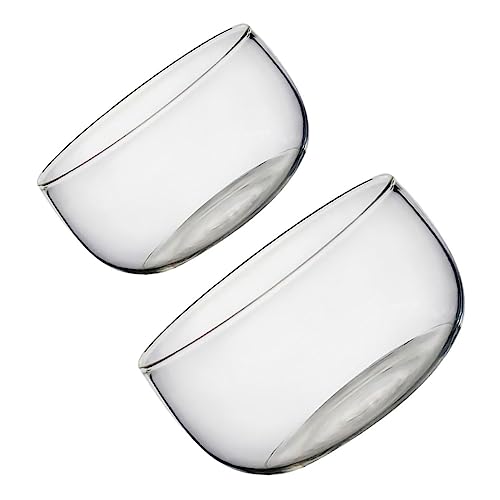 ARTSEWPLY 2 Stück Teiliges Glas Transparente Obst Salatschalen aus Hochwertigem Glas Kreative Haushalts fruchtschalen für Familie Partys und Tägliche Nutzung von ARTSEWPLY