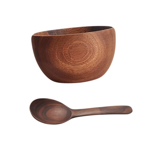 ARTSEWPLY 2 Stück Teiliges Handgefertigtes Holzschalen aus Akazienholz mit Schwarzem Walnussholzlöffel Rustikale Servierschalen für Obst Salat Snacks Küche Restaurant Party Camping ARTSEWPLY 2 Stück Teiliges Handgefertigtes Holzschalen aus Akazienholz mit Schwarzem Walnussholzlöffel Rustikale Servierschalen für Obst Salat Snacks Küche Restaurant Party Camping von ARTSEWPLY