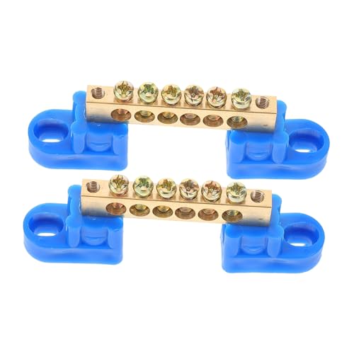 ARTSEWPLY 2 Stück Teiliges Kupfer Erdungsleiste Positionen Sammelschiene Verteilerblock für Elektroinstallation Verteilerkasten mit Schraubklemmen für Sichere Zuverlässige Stromverteilung von ARTSEWPLY