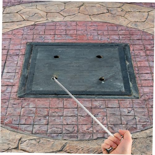 ARTSEWPLY 2 Stück Teiliges Schachtdeckelheber aus Robustem Eisen Rostfrei Verstärktes Design mit Komfortablem Griff Vielseitig Einsetzbar als Kanaldeckel Rolltürhaken Langlebiges von ARTSEWPLY