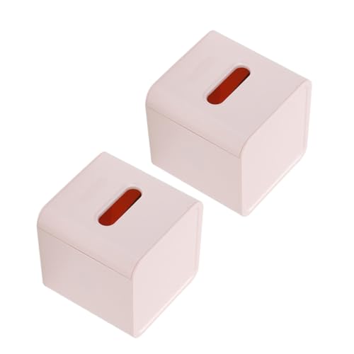 ARTSEWPLY 2 Stück Toilettenpapierbox aus Robustem Kunststoff Minimalistischer Quadratischer Taschentuchhalter in Rosa Praktische Aufbewahrung für Bad und Schlafzimmer Leicht zu Reinigen und von ARTSEWPLY