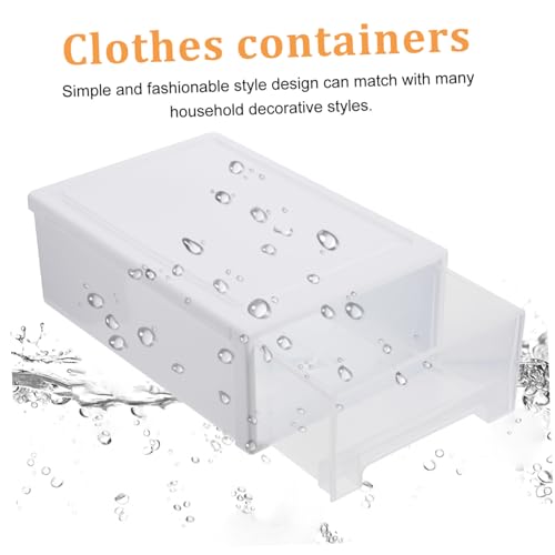 ARTSEWPLY 2 Stück Transparenter Aufbewahrungsboxen mit Kunststoff Kleiderschrank Organizer Stapelbar Verschleißfest Belüftet Kompakt für Kleidung und Schuhe von ARTSEWPLY