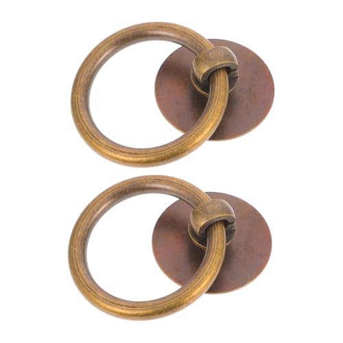 ARTSEWPLY 2 Stück Vintage Messing Möbelgriffe Ring Knauf für Kommode Schrank Schublade Retro Stil Einfache Montage Stilvolle Schrankknöpfe für Möbel und Küchenschränke ARTSEWPLY 2 Stück Vintage Messing Möbelgriffe Ring Knauf für Kommode Schrank Schublade Retro Stil Einfache Montage Stilvolle Schrankknöpfe für Möbel und Küchenschränke von ARTSEWPLY