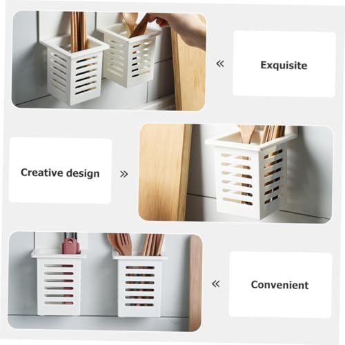 ARTSEWPLY 2 Stück Wandmontierter Essstäbchenhalter Selbstklebend Küchenutensilien Organizer Kompakter Wandhalter Für Essstäbchen Löffel Gabeln Küchenhelfer Zur Platzsparenden Aufbewahrung von ARTSEWPLY
