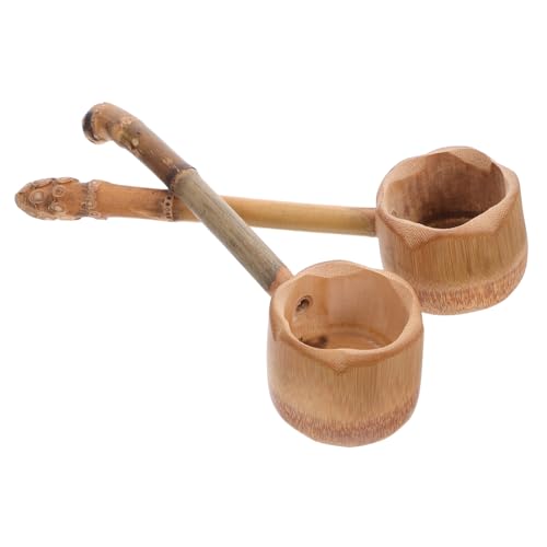 ARTSEWPLY 2 Stück Wasserschöpflöffel mit langem ergonomischem Griff Rustikales Vintage Design Vielseitig für Wasser Schöpfen Servieren und Garten Traditionell Handgefertigt für Sauna von ARTSEWPLY