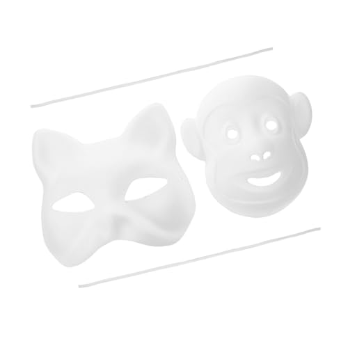 ARTSEWPLY 2 Stück Weiße DIY Papiermaske Handbemalbare Tiermasken Katze AFFE Leere Maskerade Masken für Fasching Halloween Partydeko und Kreative Bastelprojekte ARTSEWPLY 2 Stück Weiße DIY Papiermaske Handbemalbare Tiermasken Katze AFFE Leere Maskerade Masken für Fasching Halloween Partydeko und Kreative Bastelprojekte von ARTSEWPLY