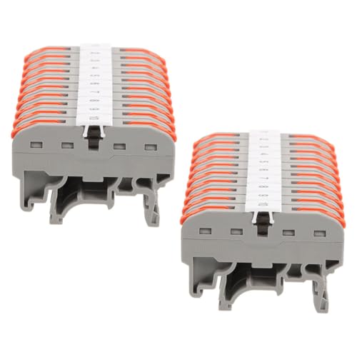 ARTSEWPLY 20 Sätze Din schienen Klemmenblock Schneller Hebel steckverbinder aus Messing mit Flammhemmendem Nylon Vielseitig für Starre und Flexible Kabel Langlebig und Vibrationsfest für von ARTSEWPLY