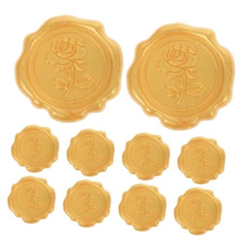 ARTSEWPLY 20 Stück Selbstklebende Wachssiegel Aufkleber Gold mit Erhabenem Rosenmuster Dauerhafte Briefumschlag Siegel für Hochzeits einladungen Geschenkverpackungen und Festliche von ARTSEWPLY