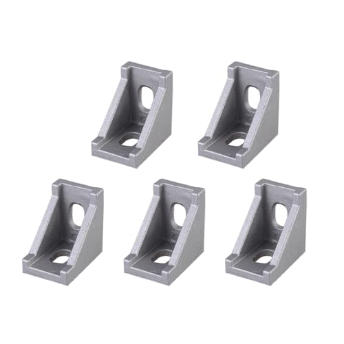 ARTSEWPLY 20 Stück Teiliges Aluminium Gebürstet Poliert Robuste Metallwinkel für Aluminiumprofile Stabile Verbindung Drucker Cnc Robotik Kompatibel mit Metrischen Profilen von ARTSEWPLY