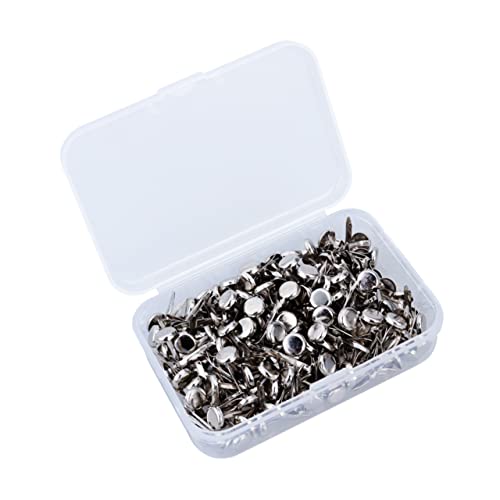 ARTSEWPLY 200Stücke Metall Brads Galvanisieren für Basteln Runde Papierbefestigungen Silber mit Praktischer Aufbewahrungsbox für Scrapbooking und DIY Projekte von ARTSEWPLY
