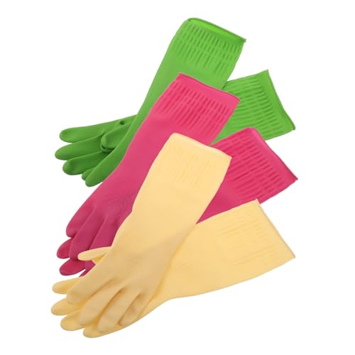 ARTSEWPLY 3 Paare Spülhandschuhe aus Natur Latex Rutschfest Langlebig mit Voller Hand und Armbedeckung Wiederverwendbar Schwere Küchenhandschuhe für Haushalt und Reinigung ARTSEWPLY 3 Paare Spülhandschuhe aus Natur Latex Rutschfest Langlebig mit Voller Hand und Armbedeckung Wiederverwendbar Schwere Küchenhandschuhe für Haushalt und Reinigung von ARTSEWPLY