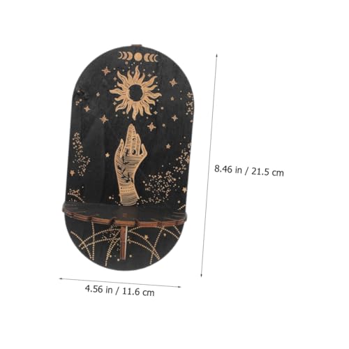 ARTSEWPLY 3 Stück Boho Wandregal Holz Teilig Kristall Display Ständer Mondphasen Design Wandhalterung Wohnzimmer Schlafzimmer Dekoratives Regal für Schmuck Aufbewahrung von ARTSEWPLY