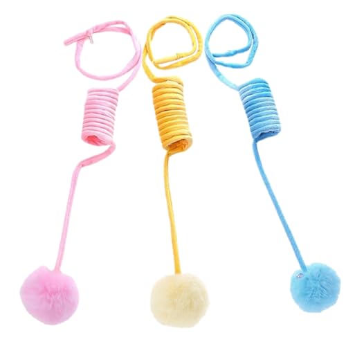 ARTSEWPLY 3 Stück Katzenspielzeug mit Saugnapf und Plüschbällen Interaktives Selbstbeschäftigungsspielzeug für Katzen Kratzfest Bissfest für Fenster Glatte Oberflächen Fördert Bewegung und von ARTSEWPLY