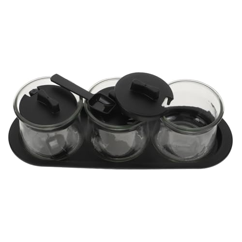 ARTSEWPLY 3 Stück Teiliges Gewürzflaschen aus Transparentem Soda Glas mit Inklusive Tablett und Messlöffeln Luftdichte Küchenaufbewahrung für Salz Zucker Gewürze und Flüssigsaucen ARTSEWPLY 3 Stück Teiliges Gewürzflaschen aus Transparentem Soda Glas mit Inklusive Tablett und Messlöffeln Luftdichte Küchenaufbewahrung für Salz Zucker Gewürze und Flüssigsaucen von ARTSEWPLY