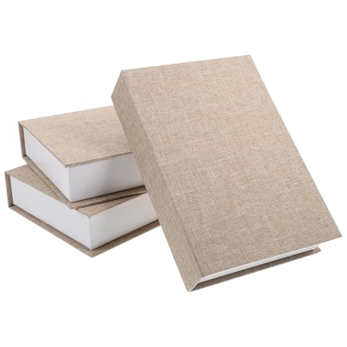 ARTSEWPLY 3 Stück Teiliges Leinenoptik Fake Bücher Deko für Wohnzimmer Regal oder Couchtisch Realistisch Gestaltete Bücher als Stilvolle Büro Wohnaccessoires als für Buchliebhaber von ARTSEWPLY
