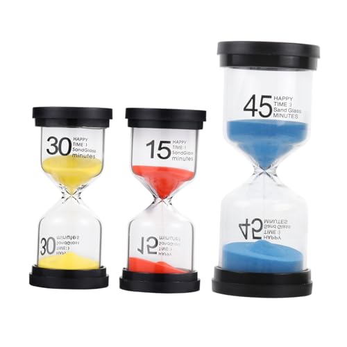 ARTSEWPLY 3 Stück Teiliges Sanduhr Minuten Bunte Zeitmesser für Schreibtisch Desktop Sandglass Timer für Home Office Indoor von ARTSEWPLY