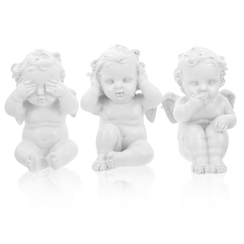 ARTSEWPLY 3 Stück Vintage Resin Figuren Skandinavische Desktop Deko Simulation Schutzengel Ornamente für Wohnzimmer Schlafzimmer Büro Nordic Stil Wohnkultur von ARTSEWPLY