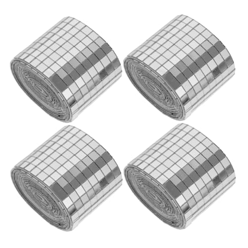 ARTSEWPLY 4 Rollen Selbstklebende Acryl Mosaikfliesen Spiegeloptik DIY Bastelsteine für Wohnkultur Glasuntersetzer Vasenrahmen Keramikdeko Vielseitig Verwendbar von ARTSEWPLY