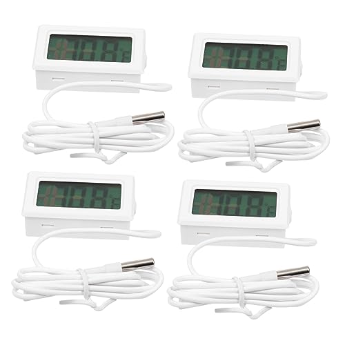 ARTSEWPLY 4 Stück Aquarium Thermometer mit LED Anzeige Präzise Temperaturmessung für Aquarien Terrarien und Indoor Nutzung Kompakt und Installieren für Reptilien und Fische Weiß von ARTSEWPLY