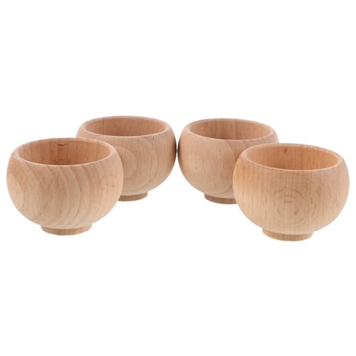 ARTSEWPLY 4 Stück Japanische Nadelkissen Holzbasis Runde Pincushion Schale aus Unbehandeltem Holz DIY Nadelkissenhalter für Handarbeit Nähen Quilten Vielseitig Nutzbar für Häkel und von ARTSEWPLY