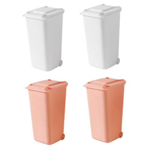 ARTSEWPLY 4 Stück Kleiner Desktop Mülleimer mit Deckel Kompakter Kunststoff Abfalleimer für Schreibtisch Geruchsdichter Mini Tischmülleimer in Weiß und Rosa Platzsparender Organizer für ARTSEWPLY 4 Stück Kleiner Desktop Mülleimer mit Deckel Kompakter Kunststoff Abfalleimer für Schreibtisch Geruchsdichter Mini Tischmülleimer in Weiß und Rosa Platzsparender Organizer für von ARTSEWPLY