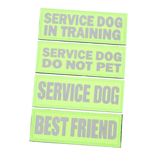 ARTSEWPLY 4 Stück Reflektierende Service Dog Patches Teiliges aus Langlebigem Nylon für Hunde Wiederverwendbar Leicht Atmungsaktiv Geeignet für Service Hundegeschirre und Nächtliche von ARTSEWPLY