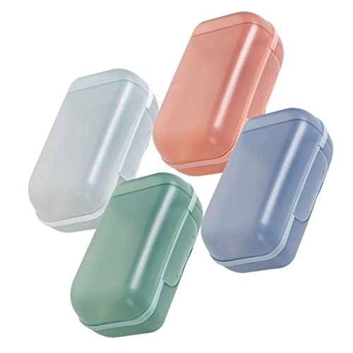 ARTSEWPLY 4 Stück Reise Seifenbox mit Deckel Teiliges Tragbare und wasserdichte Seifenschale Transparente Seifendose für Badezimmer und Unterwegs Grün Blau von ARTSEWPLY