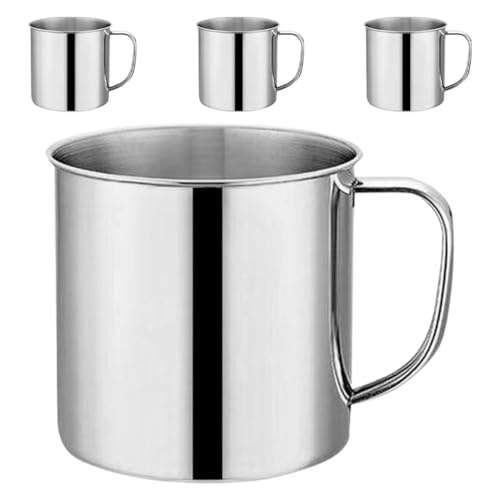 ARTSEWPLY 4 Stück Teiliges Edelstahl Trinkbecher mit Griff Mini Tassen für Kinderhand Geeignet Praktisch Breiter Rand Leicht zu Reinigen Sicher für Zuhause von ARTSEWPLY