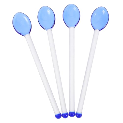 ARTSEWPLY 4 Stück Teiliges Hitzebeständige Glas Kaffeelöffel mit Klarem Glas Extra Langem Griff Vielseitig Einsetzbar als Dessert und Eislöffel Lebensmittelecht und Sicher für Kaffee und von ARTSEWPLY