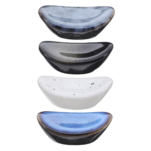 ARTSEWPLY 4 Stück Teiliges Japanisches Keramik Besteckhalter Ingots-form Multifunktional als Essstäbchen Löffelhalter Stilvolles Porzellan für Zuhause Restaurant und Besondere Anlässe von ARTSEWPLY
